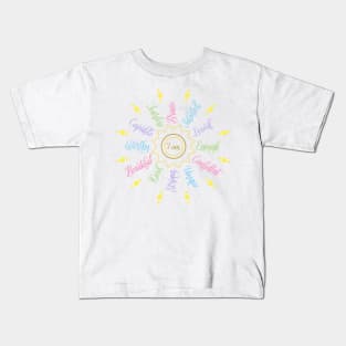 I am Positive Self Love Affirmations Kids T-Shirt